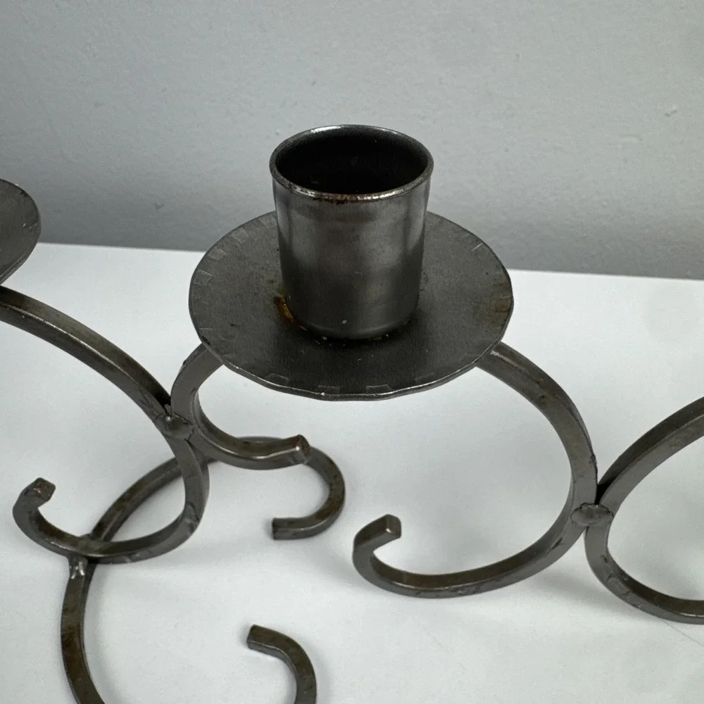 Vtg 80s Dalagruppen Sweden Wrought Iron 4 Taper Candle‎ Holder Scandinavian